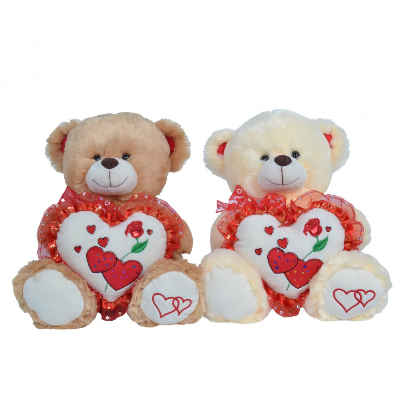 WO12170M  OSO CON CORZON BORDADO