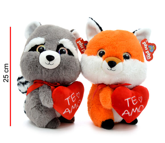 MI8046  MAPACHE Y ZORRO CON CORAZON
