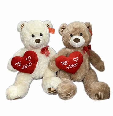 WO20059  OSO CON CORAZON Y MOÑO 65 CM