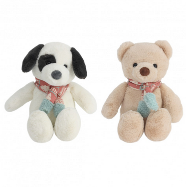 WO820662  PERRO Y OSO CON PAÑUELO 25 CM