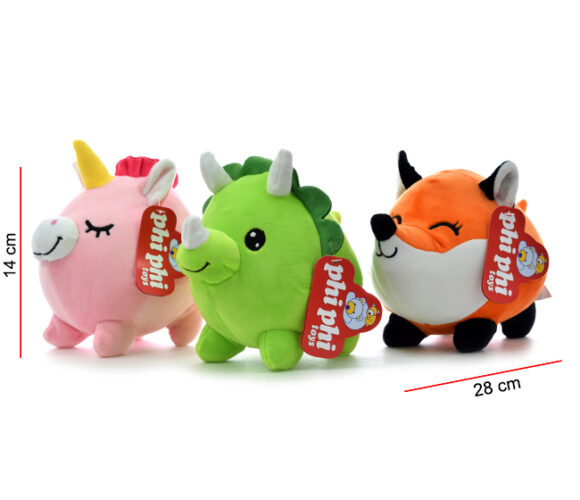 MI1692  UNICORNIO ZORRO Y DINOSAURIO 14CM